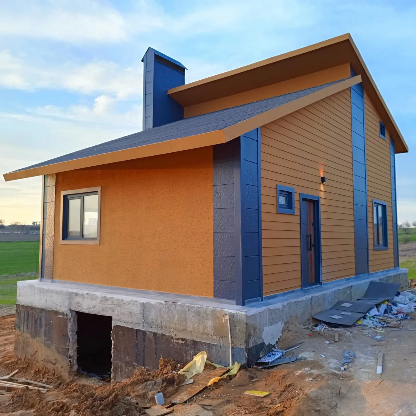 Tamamlanmış çift katlı anahtar teslim prefabrik villa